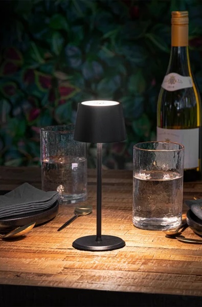 LED bordlampe, MONTE-CARLO, Securit, ledningsfri og genopladelig, sort, (1 stk.) - LED bordlampe, MONTE-CARLO, Securit, ledningsfri og genopladelig, sort, (1 stk.)