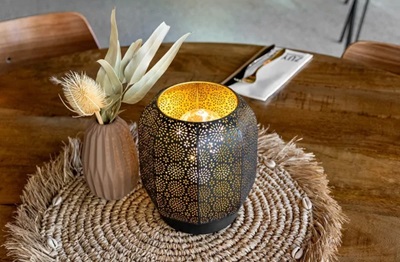 LED bordlampe, MARRAKECH, Securit, ledningsfri og genopladelig, sort/gylden, (1 stk.) - LED bordlampe, MARRAKECH, Securit, ledningsfri og genopladelig, sort/gylden, (1 stk.)