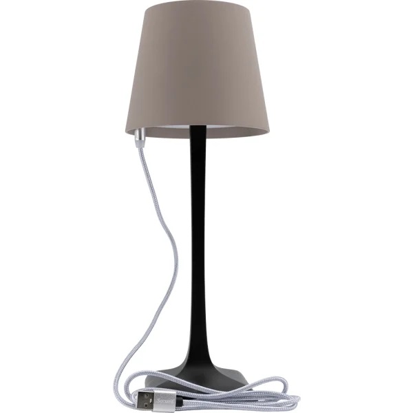 LED bordlampe, MILANO, Securit, ledningsfri og genopladelig, sort/grå-brun, (1 stk.) - LED bordlampe, MILANO, Securit, ledningsfri og genopladelig, sort/grå-brun, (1 stk.)