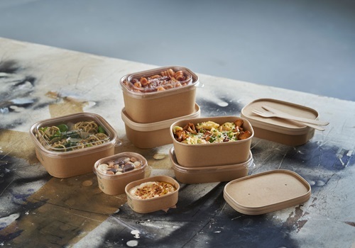 Salatbakke, 1.000 ml, 17,2x12x7,5cm, rekt, ubleget brun pap, m/ PP coatning, tilhørende 10612 & 11208, 300 stk.