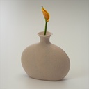 Vase, 17x5x15cm, sandfarvet, stentøj, (2 stk.) - Vase, 17x5x15cm, sandfarvet, stentøj, (2 stk.)