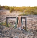 Plaid med frynser, 152x127cm, brun, polyester, (1 stk.) - Plaid med frynser, 152x127cm, brun, polyester, (1 stk.)
