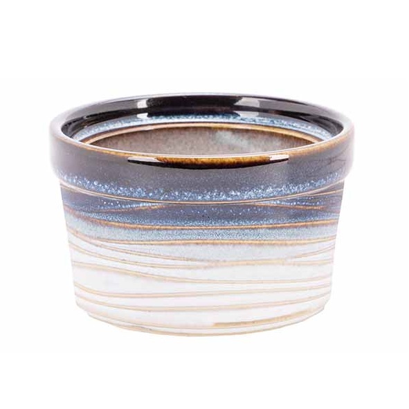 Ramekin, 80 ml, Ø7x4,3cm, hvid/blå, NORA, (12 stk.) - Ramekin, Ø7x4,3cm, hvid/blå, NORA, (12 stk.)