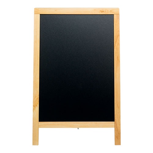 A-skilt / gadeskilt til kridtmarkere, Securit, DELUXE, 85x55 cm, gummitræ, (1 stk.) (Bøg) - A-skilt / gadeskilt til kridtmarkere, Securit, DELUXE, lille: 85x55 cm, gummitræ, teak farvet, (1 stk.)