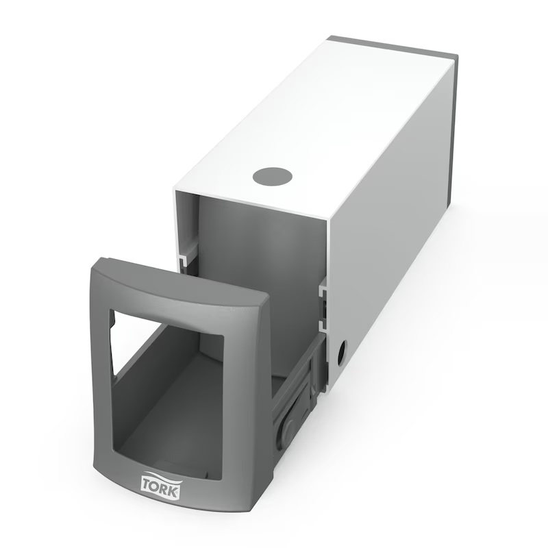 Servietdispenser, Fastfold, Liggende,  31,1x10,5x13,4cm, Grå, N2, 271700, Tork, (1 stk.) - Servietdispenser, Fastfold, Liggende,  31,1x10,5x13,4Cm, Grå, N2, 271700, Tork, (1 Stk.)