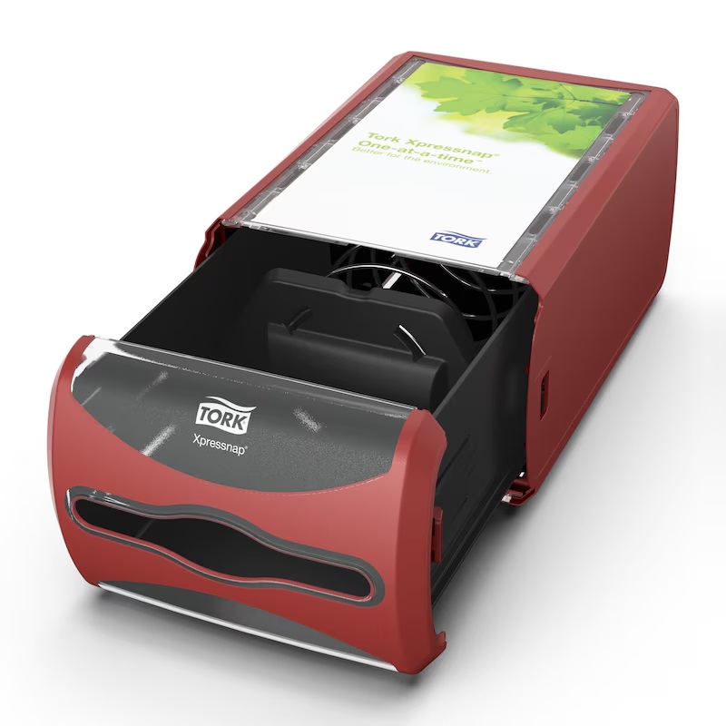 Servietdispenser, Xpressnap, liggende, rød, N4, 272512, Tork, (1 stk.) - Servietdispenser, Xpressnap, liggende, rød, N4, 272512, Tork, (1 stk.)