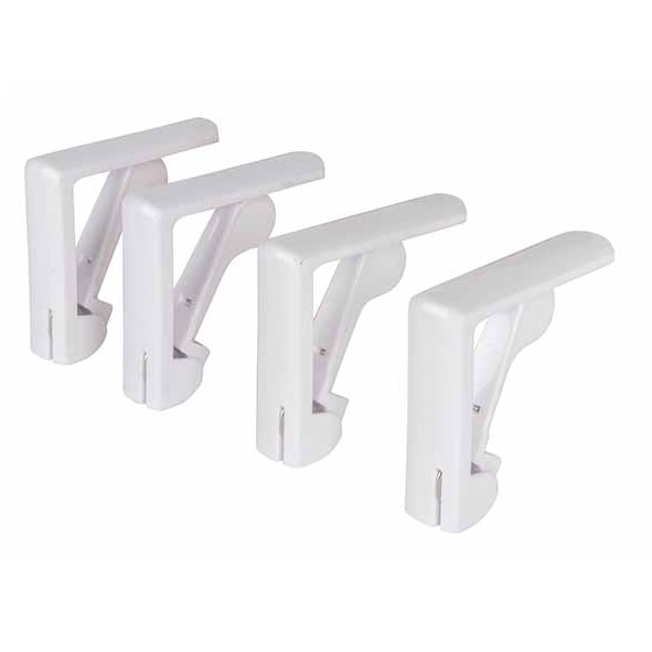 Dugklemme, plast, 5,5x5,5x1,7cm, hvid, (sæt á 4 stk.) - Dugklemme, plast, 5,5x5,5x1,7cm, hvid, (sæt á 4 stk.)