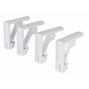 Dugklemme, plast, 5,5x5,5x1,7cm, hvid, (sæt á 4 stk.) - Dugklemme, plast, 5,5x5,5x1,7cm, hvid, (sæt á 4 stk.)