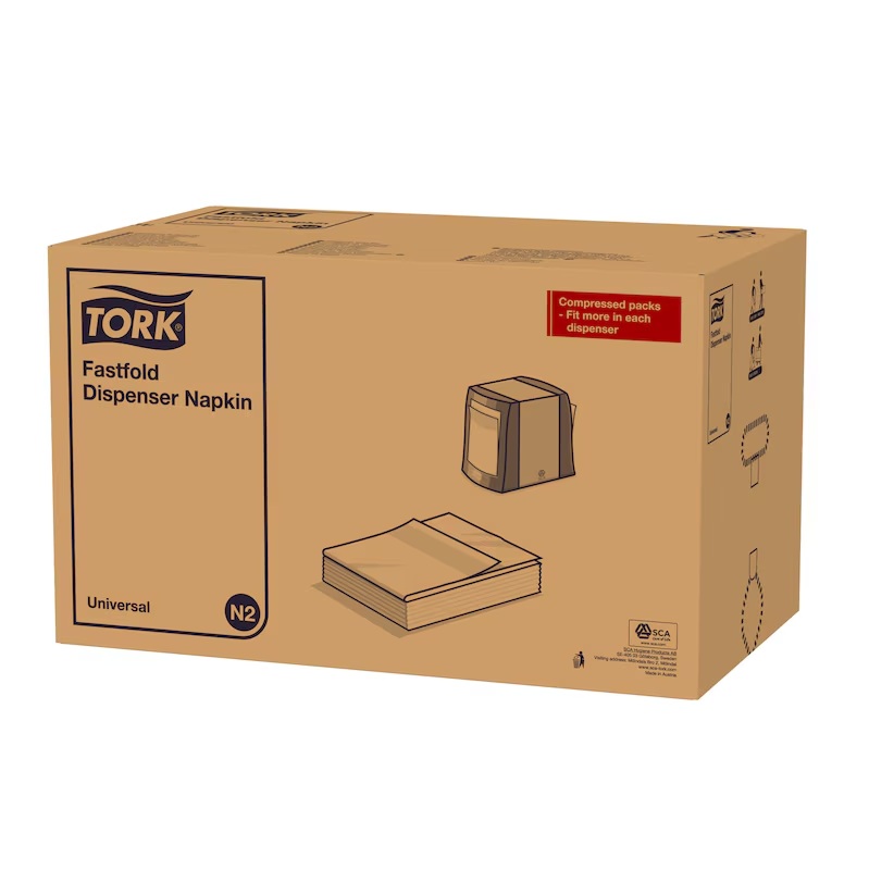 Dispenserserviet, Tork 10933, N2, Compact, Fold, Hvid, (10800 stk.) - Dispenserserviet, Tork, N2, Compact Fold, Hvid, (10800 stk.)