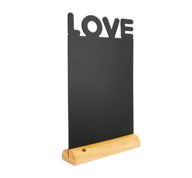 LOVE bordskilt, sort, Securit silhouet, (1 stk.)