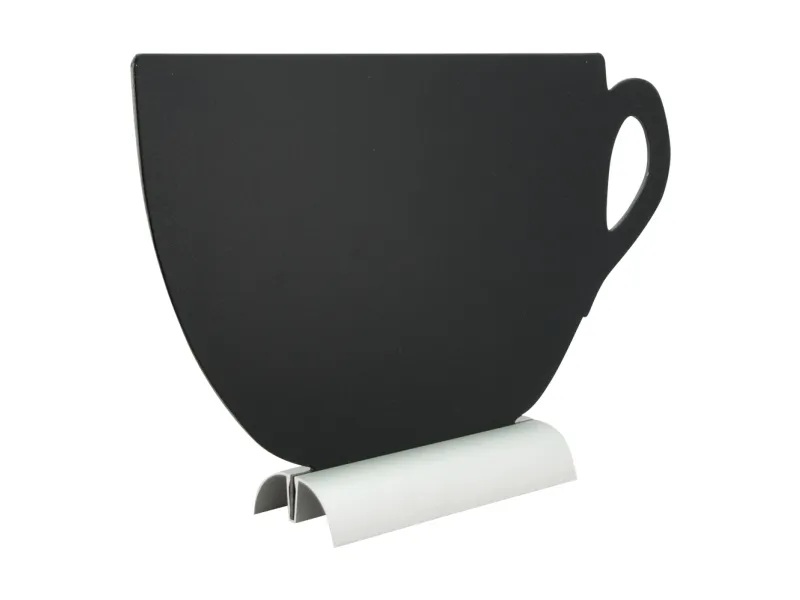 Bordskilt, kop med alufod, Securit Silhouette, (1 stk.) - Bordskilt, kop med alufod, Securit Silhouette, (1 stk.)