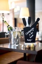 CHAMPAGNE bordskilt med alufod, Securit Silhouette, (1 stk.) - Bordskilt, CHAMPAGNE silhuet med alufod, Securit, (1 stk.)