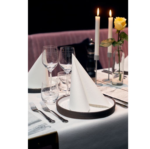 Dunilin middagsserviet, 40x40, hvid, Duni, (540 stk.) - Dunilin middagsserviet, 40x40, hvid, Duni, (540 stk.)