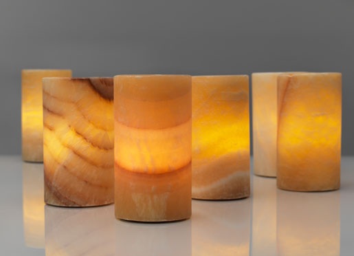 Fyrfadslysholder, Mineral, 125xØ70mm, Duni, (4 stk.) - Lysestage, Mineral, 125xØ70mm, Duni, (4 stk.)