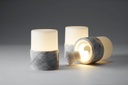Lysestage, LED holder, Marble, 105x75mm, "Bright", Duni, (4 stk.) - Lysestage, LED holder, Marble, 105x75mm, "Bright", Duni, (4 stk.)
