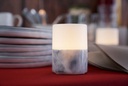 Lysestage, LED holder, Marble, 105x75mm, "Bright", Duni, (4 stk.) - Lysestage, LED holder, Marble, 105x75mm, "Bright", Duni, (4 stk.)