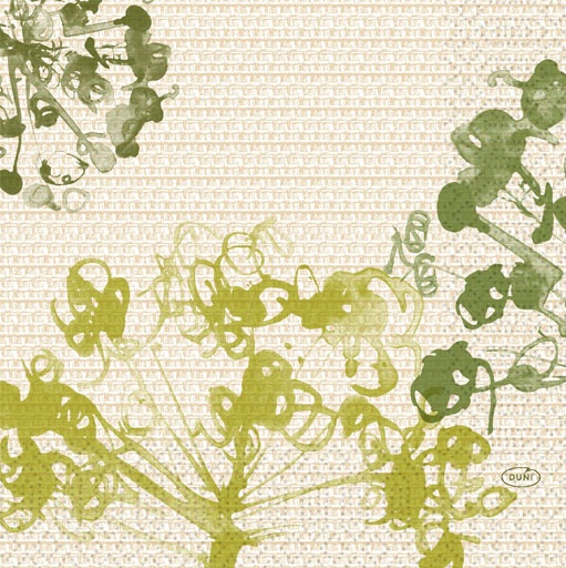 Serviet, 3-lags, 33x33cm, "Green Umbles", Duni, (500 stk.) - Serviet, 3-lags, 33x33cm, "Green Umbles", Duni, (500 stk.)