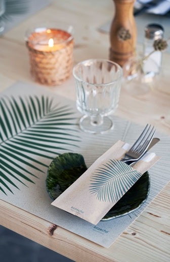 Dækkeserviet, Grass, 30x40cm, Leaf, Duni, (1000 stk.) - Dækkeserviet, Grass, 30x40cm, Leaf, Duni, (1000 stk.)