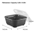 Genanvendelig plastskål m/ fladt låg, 550ml, GoodBowl Tiny, Thermohauser, (sæt á 5 stk.) - Genanvendelig plastskål, GoodBowl Tiny, flere farver, (sæt á 5 stk.)