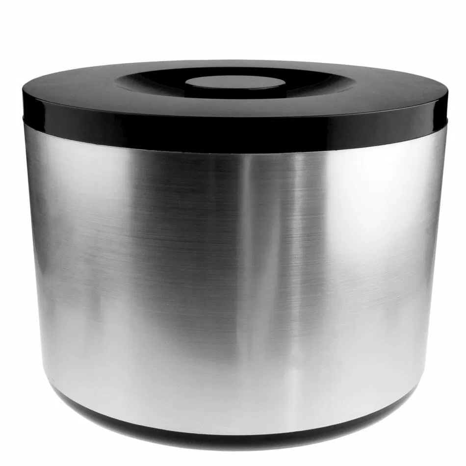 Isspand med låg, 10 ltr, Ø29,3x22cm, børstet alu, sølv, (1 stk.) - Isspand med låg, 10 ltr, Ø29,3x22cm, børstet alu, sølv, (1 stk.)