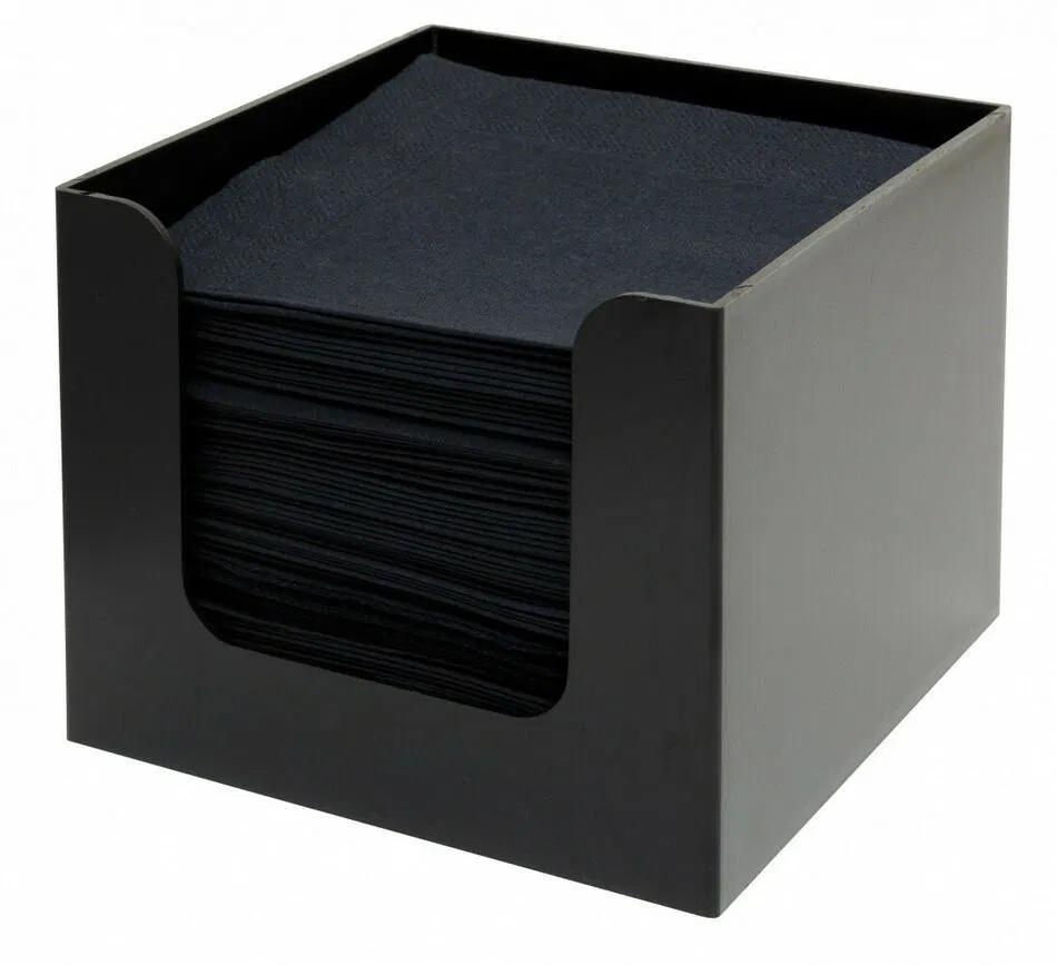 Servietholder, plastik, blanksort, 13,8x13,8x10,2cm, Beaumont, (1 stk.) - Servietholder, plastik, blanksort, 13,8x13,8x10,2cm, Beaumont, (1 stk.)