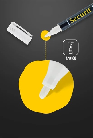 Kridtmarker med rund spids: 1-2 mm skrivebredde, Securit, Original, flydende kridt, flere farver, (1 stk.) - Kridtmarker med rund spids: 1-2 mm skrivebredde, Securit, Original, flydende kridt, flere farver, (1 stk.)