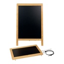 A-skilt / gadeskilt med topskilt, DELUXE, Securit, 121,5x55 cm, (1 stk.) - A-skilt / gadeskilt med topskilt, til kridtmakere, Securit, DELUXE, stort:121,5x55 cm, gummitræ/PP, bøgefarvet/sort, (1 stk.)