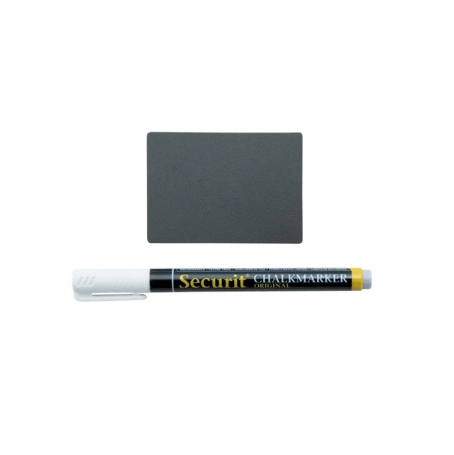A8 kridtskilte inkl. kridttusch og 6 stk. skilteholdere, Securit®, PP, sort (20 stk.) - A8 kridtskilte inkl. kridttusch og 6 stk. skilteholdere, Securit®, PP, sort (20 stk.)