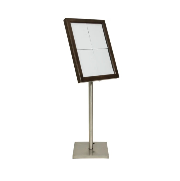 LED Informationsdisplay til 4xA4 med 125 cm stander, Securit® CLASSIC, flere farver, (1 sæt) (Brun) - LED Informationsdisplay til 4xA4 med 125 cm stander, Securit® CLASSIC, flere farver, (1 sæt)