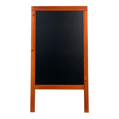 A-skilt / gadeskilt til kridtmarkere, Securit, Woody, stor: 125x69 cm, fyrretræ, mahognifarvet, (1 stk.) - A-skilt / gadeskilt til kridtmakere, Securit, Woody, stor: 125x69 cm, fyrretræ/PP, mahognifarvet/sort, (1 stk.)