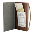Regningsholder, Securit® LÆDER, 18,4x10,4x2 cm, træ/PU, træ/grå, (1 stk.) - Regningsholder, Securit® LÆDER, 18,4x10,4x2 cm, træ/PU, træ/grå, (1 stk.)