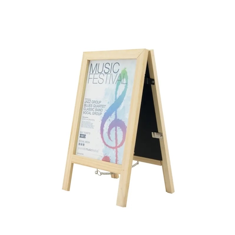Kridtskilt inkl. kridttusch, Securit® TRUEWICH, 25x15,5x2 cm, fyrretræ/PP, natur, (1 stk.)
