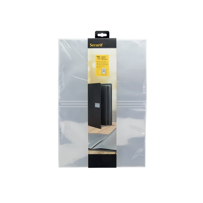 Menulommer til Securit® menuomslag, A5, PP, klar, (10x2 lommer) - Menulommer til Securit® menuomslag, A5, PP, klar, (10x2 lommer)