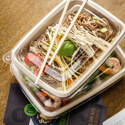Bagasse bakke, 22,9x16,5x4,8cm, 950 ml, sukkerrør, komposterbar, pfas fri, tilhørende 10205, (300 stk.)