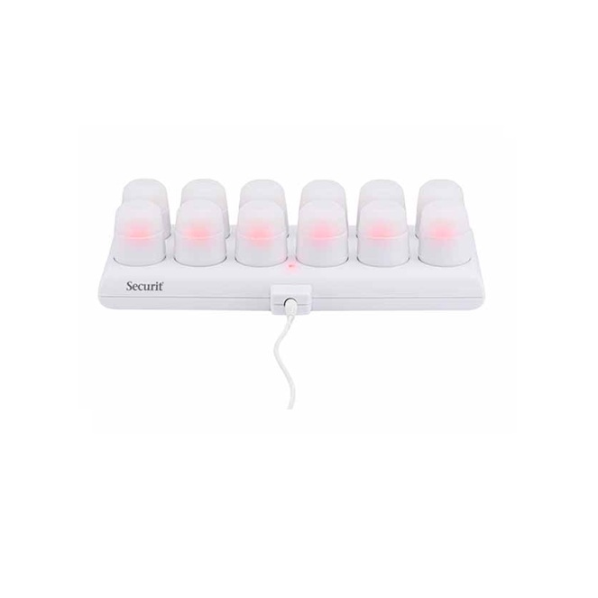LED lys, flerfarvet, genopladelig, m/ fjernbetjening, Securit, (12 stk.) - LED lys, flerfarvet, genopladelig, m/ fjernbetjening, Securit, (12 stk.)
