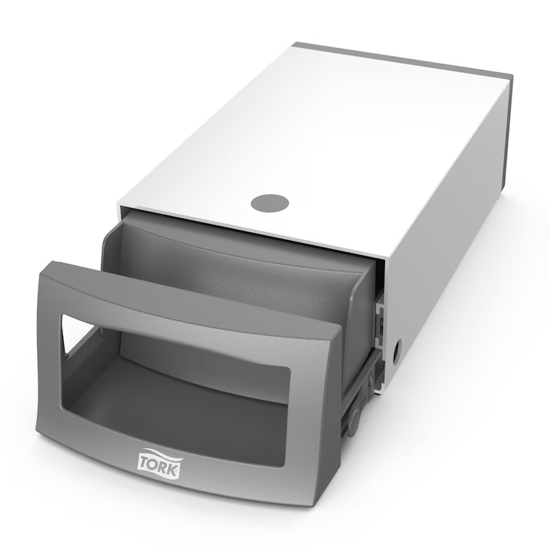 Servietdispenser, counterfold til disk, grå, 10,7x35,6x18,9cm, Tork N1, 271600, (1 stk.) - 271600 Tork Counterfold Servietdispenser Disk