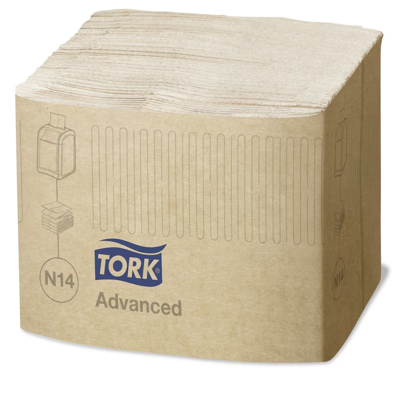 Dispenserserviet, Xpressnap, Fit, Natur, 2-lags, Advanced, N14, 12830, Tork, (4320 stk.) - 12830 Tork Xpressnap® Fit Serviet, Natur