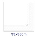 Frokostserviet, 2-lags, 1/4 fold, 33x33cm, hvid, 100% nyfiber, (2000 stk.) - 477149 Tork Frokostserviet Hvid 33x33cm