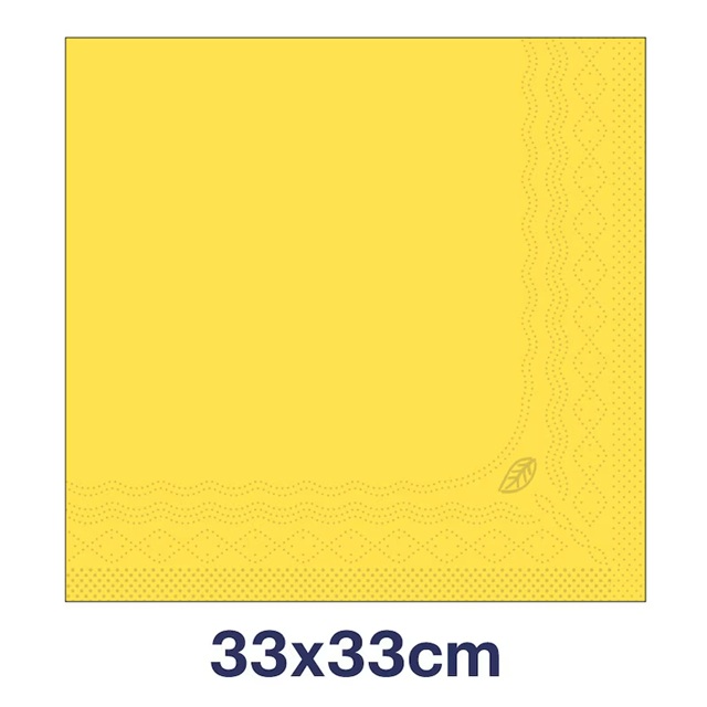 Frokostserviet, gul, blød, 33x33cm, 1/4-fold, 3-lags, Advanced, Tork 477862, (10 pk á 150 stk, 1500 stk.) - 477862 Tork Soft Gul Frokostserviet