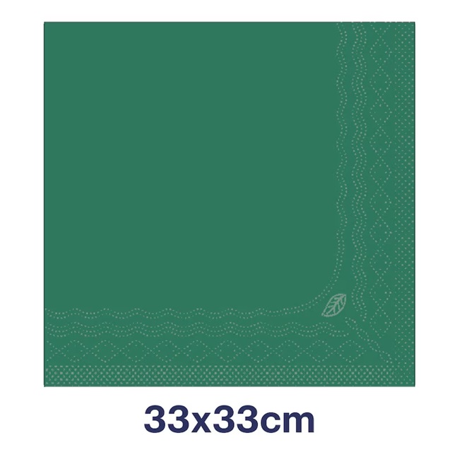 Frokostserviet, blød, mørkegrøn, 3-lags, 33x33cm, Advanced, Tork 477413, (1500 stk.) - 477413 Tork Soft Mørkegrøn Frokostserviet