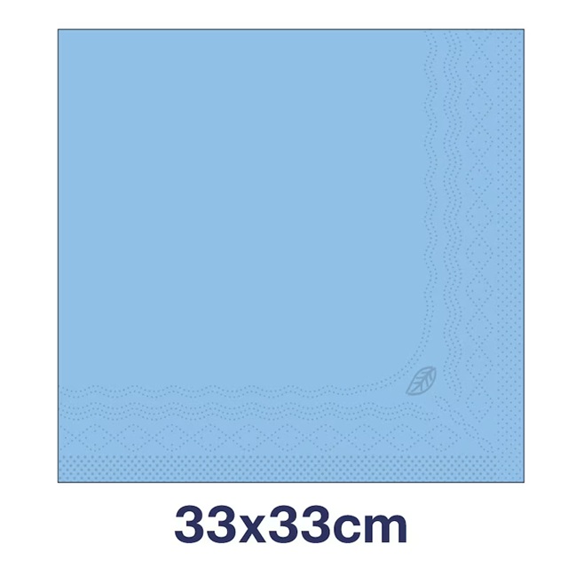 Frokostserviet, lyseblå, blød, 33x33cm, 1/4-fold, 3-lags, Advanced, Tork 477871, (10 pk á 150 stk, 1500 stk.) - 477871 Tork Lyseblå Frokostserviet