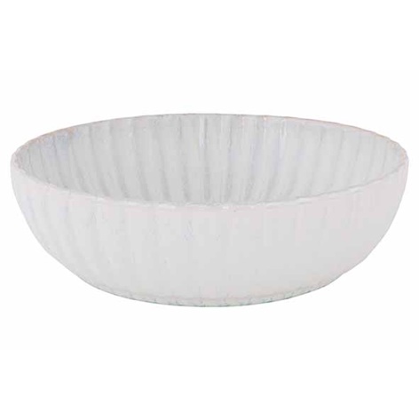 Salatskål, rund/bølget, Ø26x7,5cm, hvid/lyseblå, stentøj, ASTERA PURE, (6 stk.) - ASTERA PURE SALATSKÅL