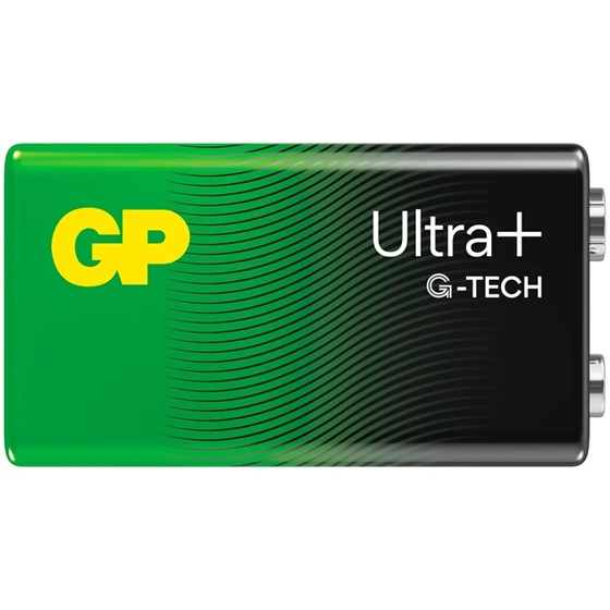 Batteri, GP Ultra Plus, Alkaline, 9V, 1-pak, (1 stk.) - BATTERY 9V/6LF22 ULTRA+ ALKALINE 1PC G-TECH - GPG6LF22UP