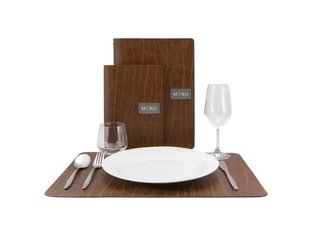 Dækkeserviet, Securit® LEATHER, 45x33,1x0,3 cm, læder, flere farver, (1 stk.) - Securit MC-LRPM-RUBR