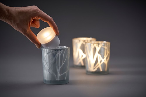 LED Mini lys, lampe, genopladelige, Duni, 8 stk, 4,8xØ5cm, 13 timer, Hvid, (1 sæt=8 stk.) - LED Mini lys, lampe, genopladelige, Duni, 8 stk, 4,8xØ5cm, 13 timer, Hvid, (1 sæt)