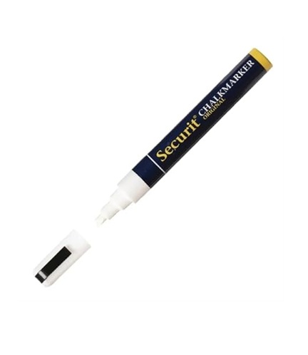 Kridtmarkere med skrå spids: 2-6 mm skrivebredde, Securit, Original, flydende kridt, hvid, (8 stk.) - Securit SMA510-V8-WT