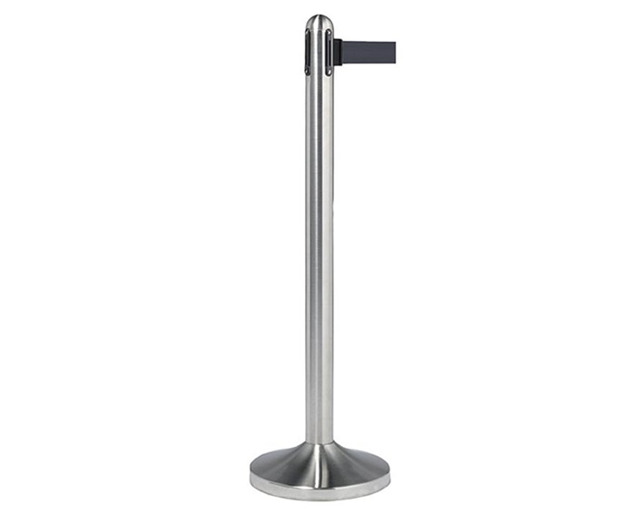 Fod i stål til afspærringsstolpe / kø-guide med udtræk, Securit, 8,8xØ31 cm, rustfrit stål, børstet, (1 stk.) - Securit RS-RT-RVS-C3