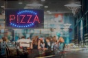LED-pizza skilt, tofarvet lys, Securit, 24x48x2 cm, inkl. Strømkabel, metal, sort, (1 stk.) - Securit LS-PIZZA