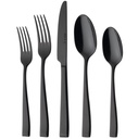 Steakkniv, Durban Mirror Black, sort, monobloc, 18/10 rustfrit stål, SOLA, (12 stk.) - Sola Cutlery - Durban Mirror Black