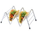 Tacoholder, stand til 2 stk, 14x22x8,3cm, krom, metal, (1 stk.) - Tacoholder, stand til 2 stk